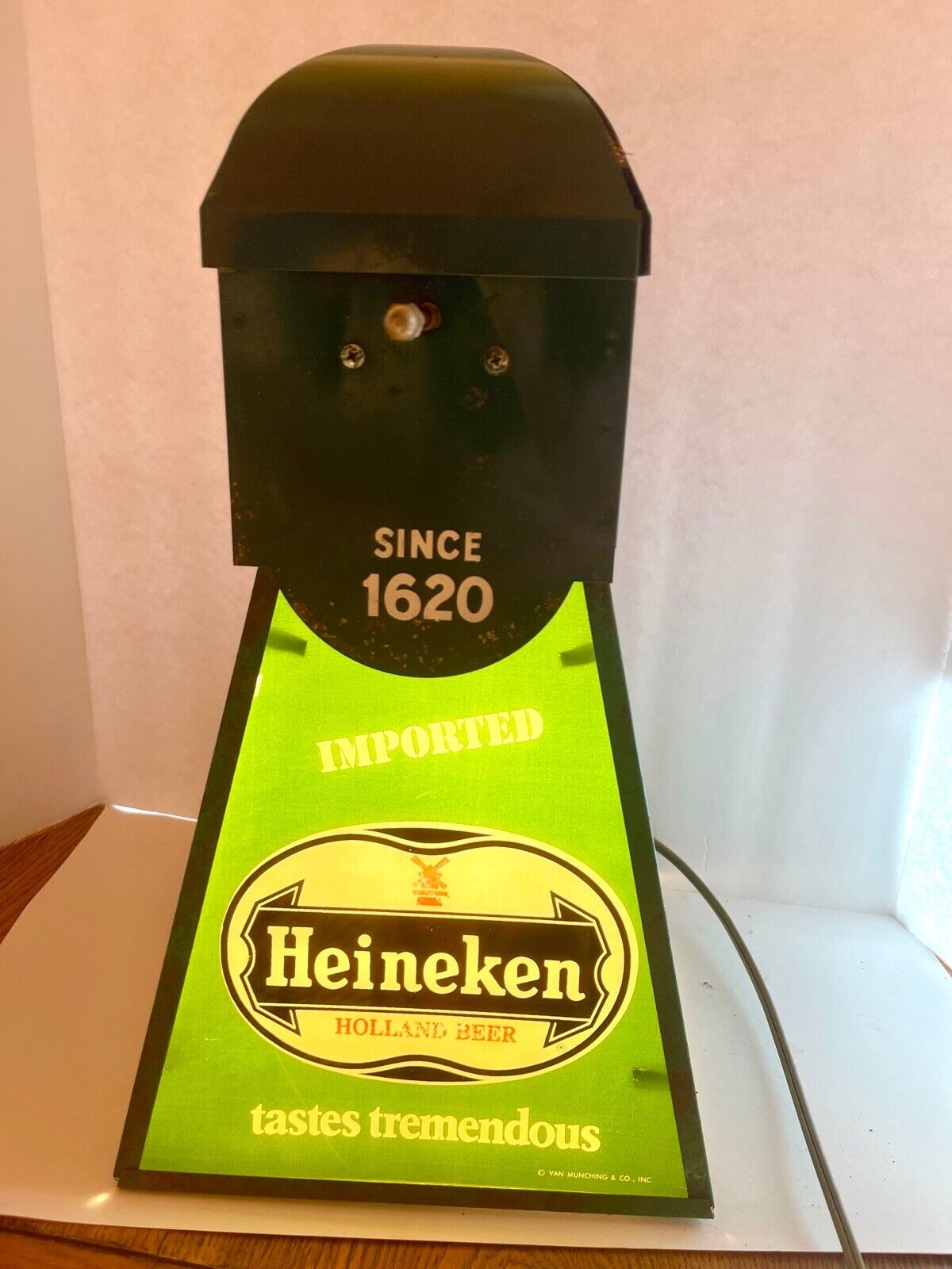Heineken Beer Windmill Lighted Bar Top Vintage Advertisment - Works Nice