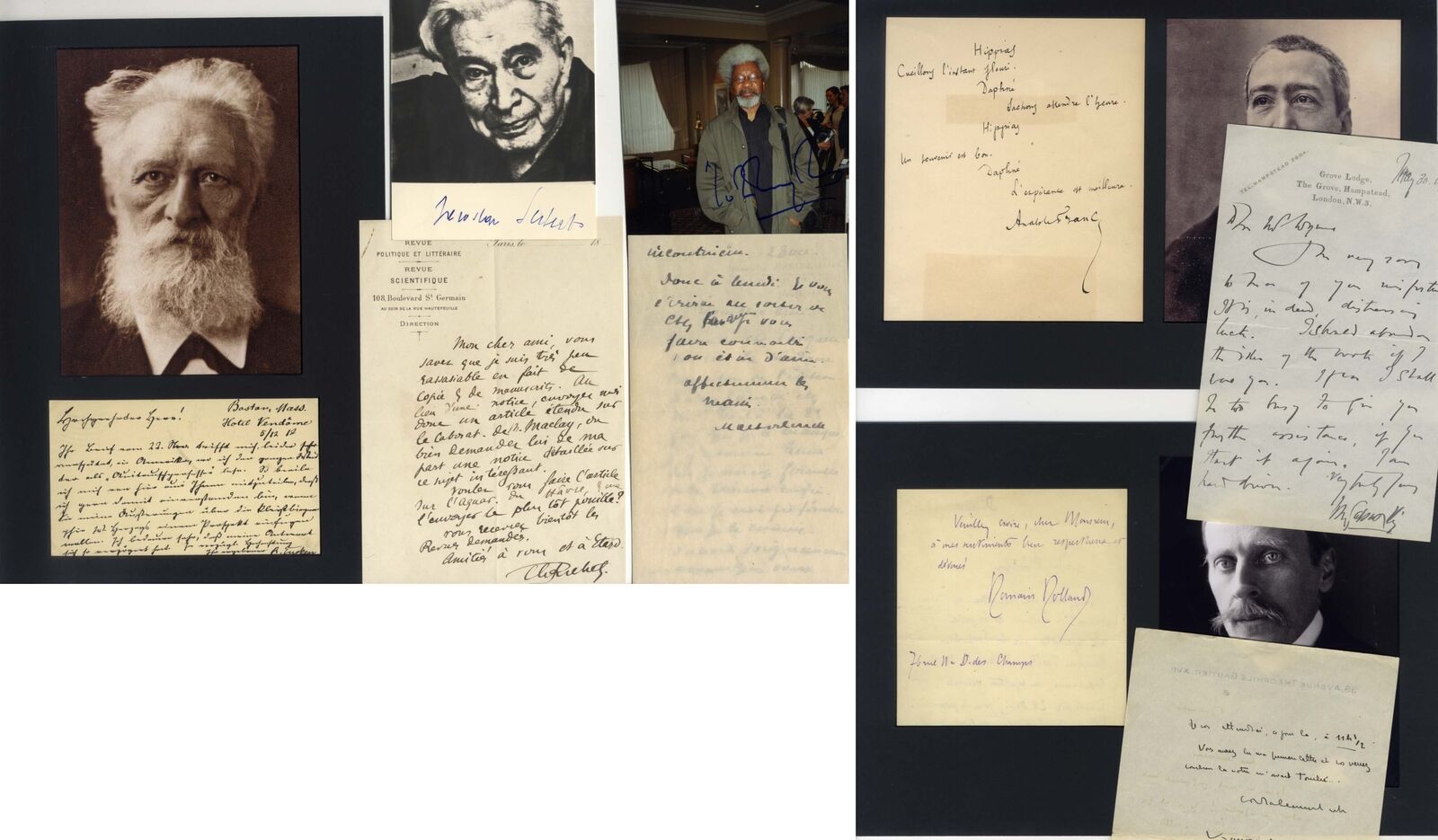 Literature Nobel Prize Collection (9) autographs, signed letters & photos