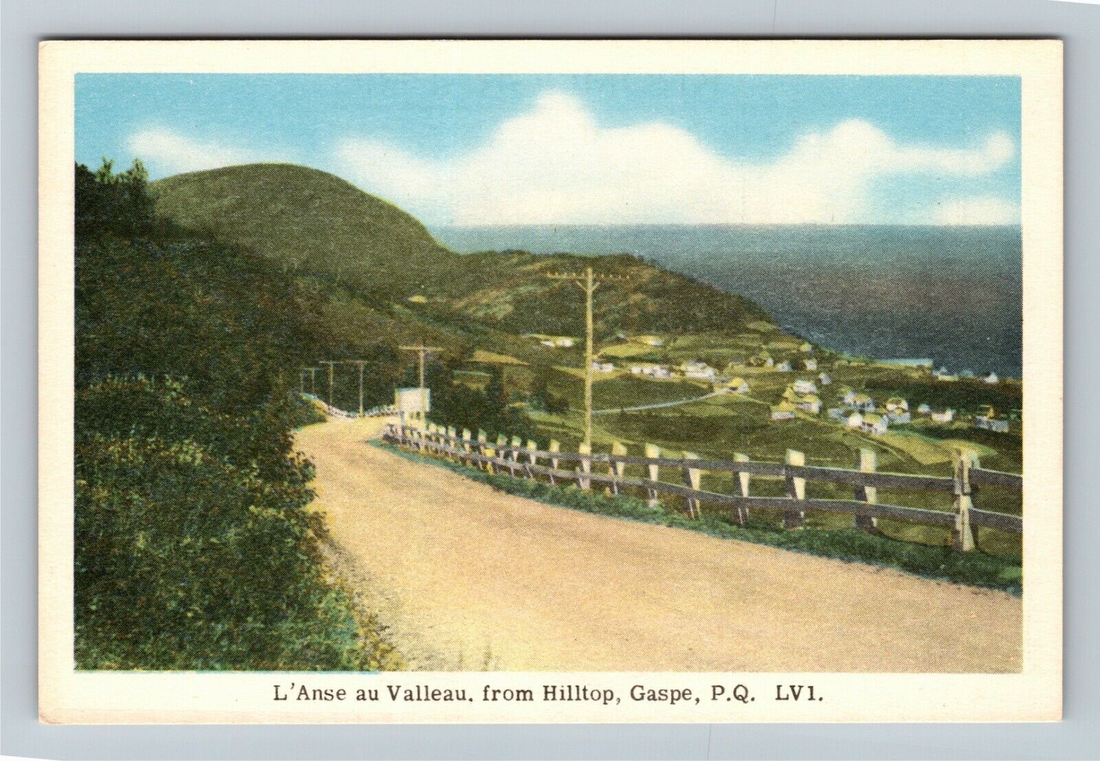 Quebec Canada, Gaspe, Scenic Hilltop Valley View Vintage Souvenir Postcard