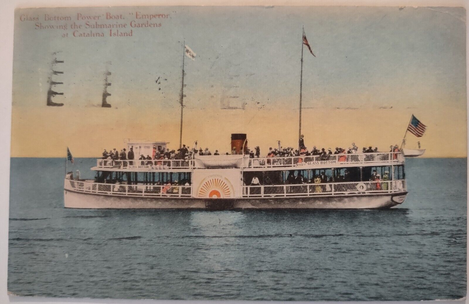 Glass Bottom Boat Emperor Catalina Island California Postcard 1915 Panama Expo
