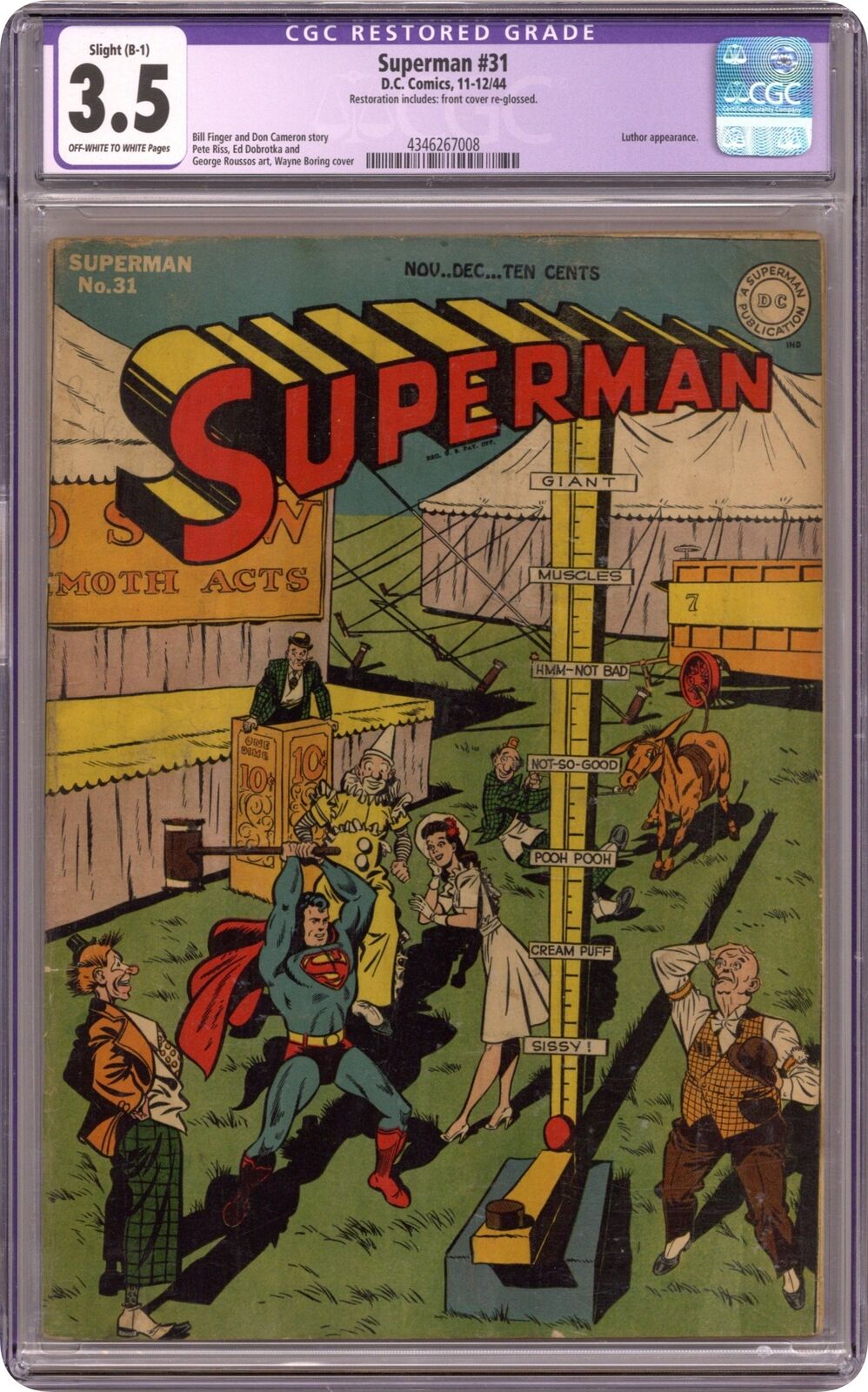 Superman #31 CGC 3.5 RESTORED 1944 4346267008