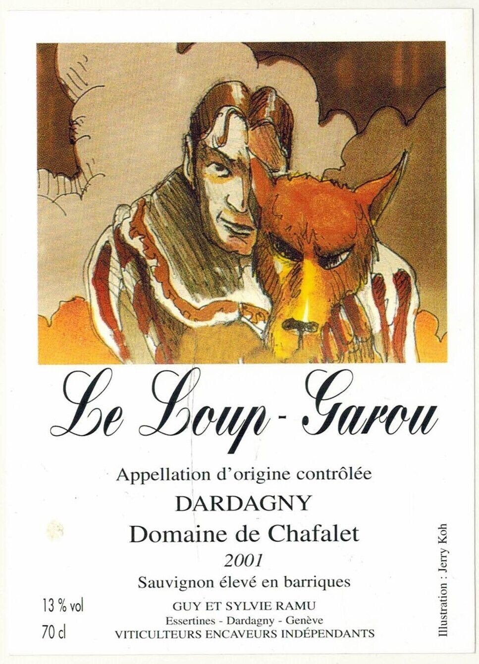 Wine Label (2001)-Sauvignon-Le loup garou-D. Chafalet-Dardagny-R.399
