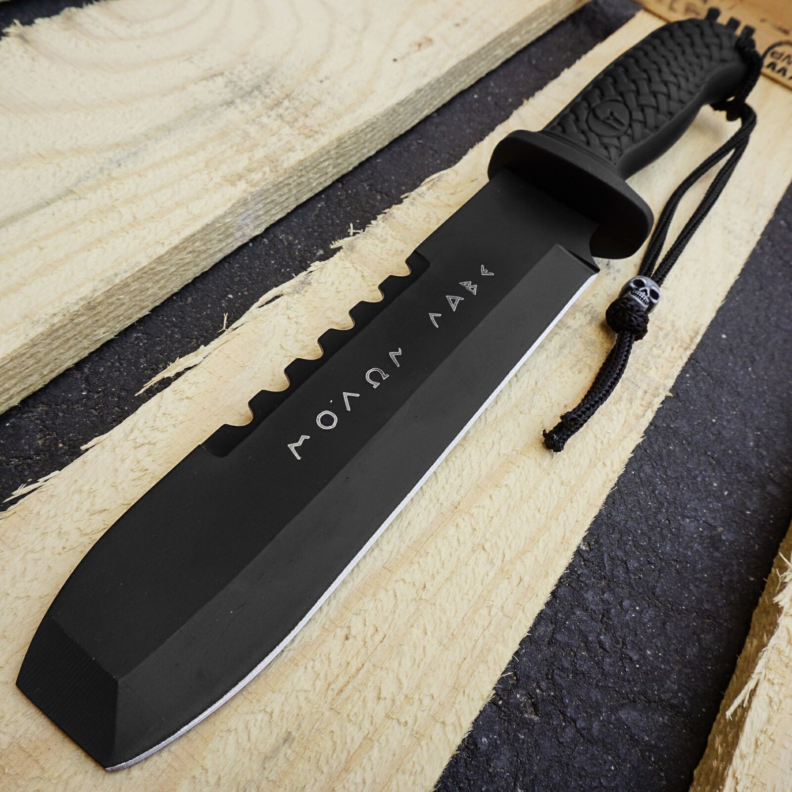 Greek Warrior MOLON LABE Fixed Blade Knife Survival Knife Tactical Black Blade