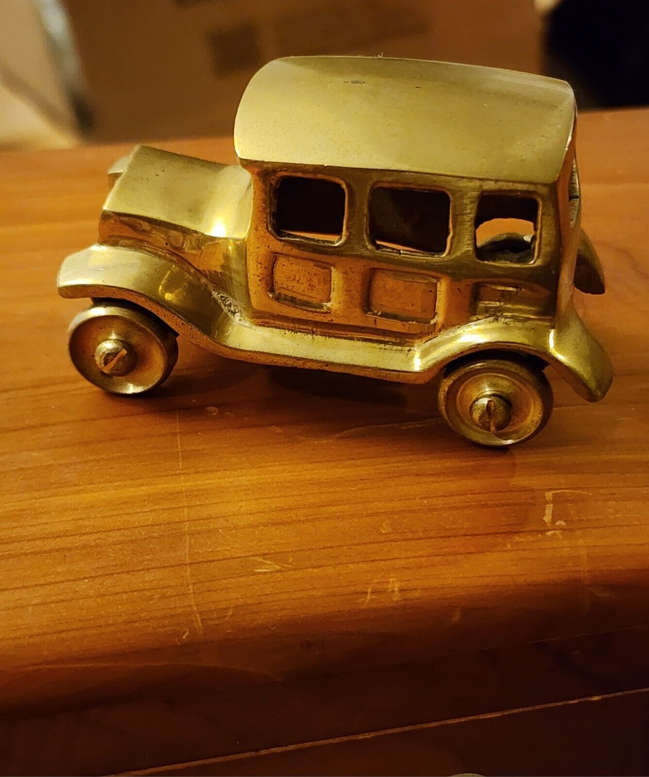 Vintage Indian Handcrafted Pure Brass Miniature Retro Car, Home & Office Decor