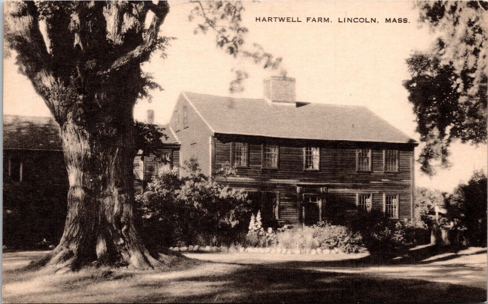 Historic Hartwell Farm Streetview Lincoln Massachusetts BW Postcard