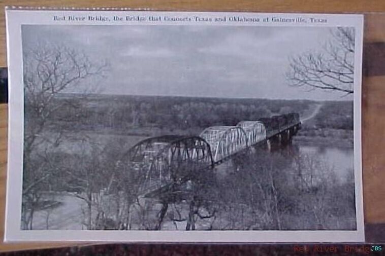 Red River Bridge Oklahoma/Texas 1938 Red River Rilvary