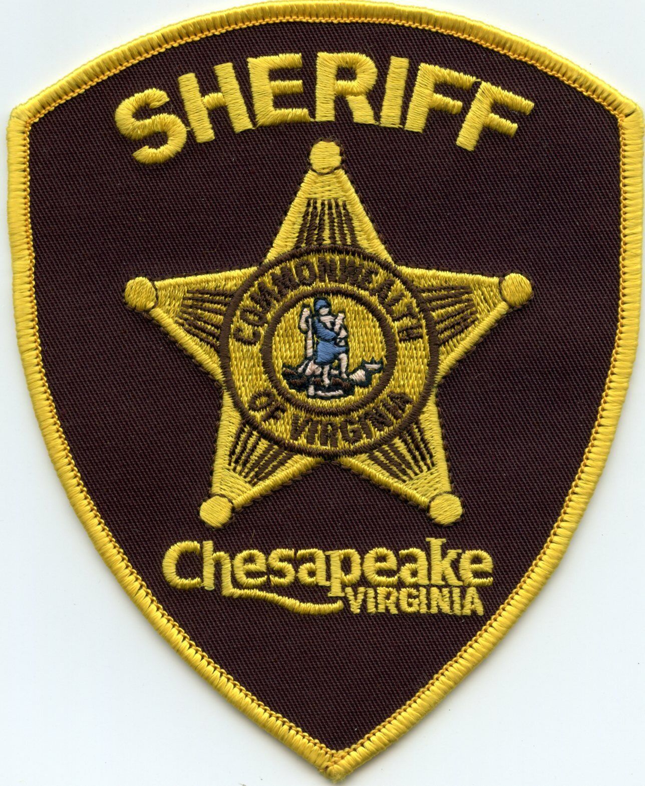 CHESAPEAKE VIRGINIA VA Brown Background SHERIFF POLICE PATCH