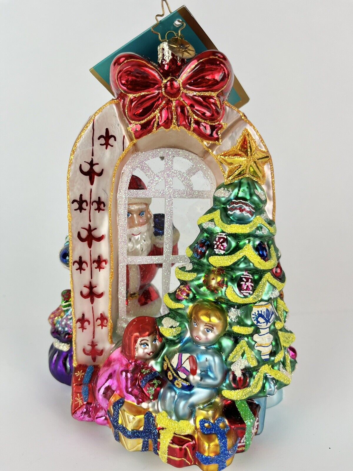Christopher Radko 06 Glimpse Of Gladness Glass Christmas Ornament Santa 1012221