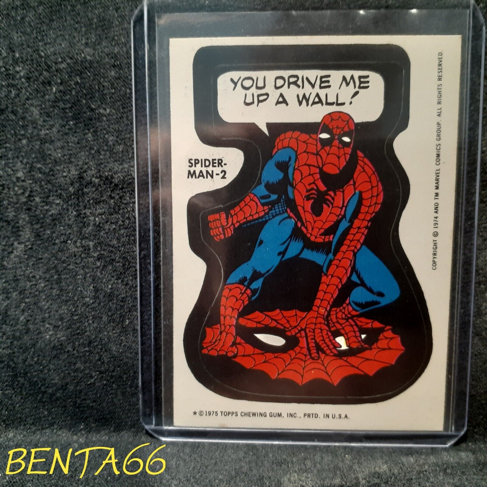 1974 1975 Topps Marvel 🔥 Comic Book Heroes Sticker Spiderman - 2 (A)