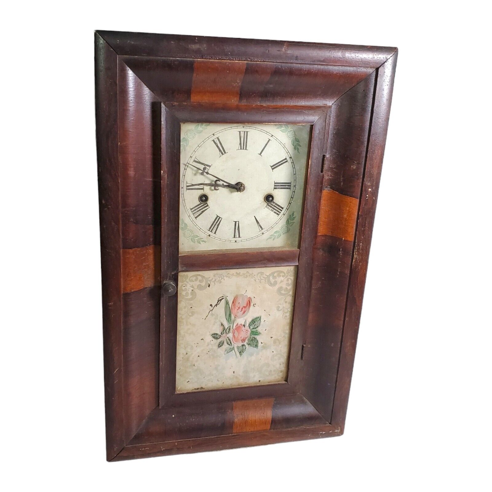 Antique Ansonia OG Style Mantel Clock Reverse Painted All Original