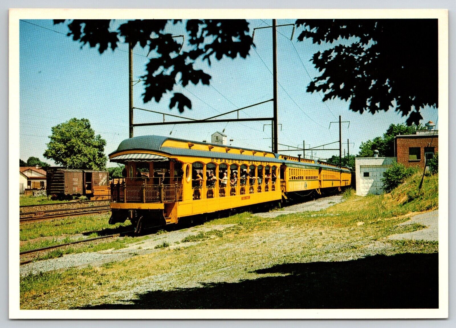 Famous Yellow Railroad Train from Hello, Dolly, Strasburg, PA Postcard S4097