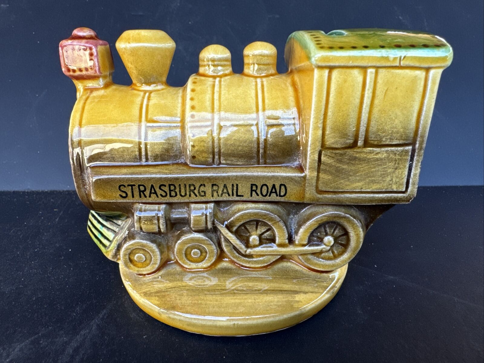 Vintage Ceramic Train Piggy Bank Strasburg RailRoad “The Road To Paradise” Japan