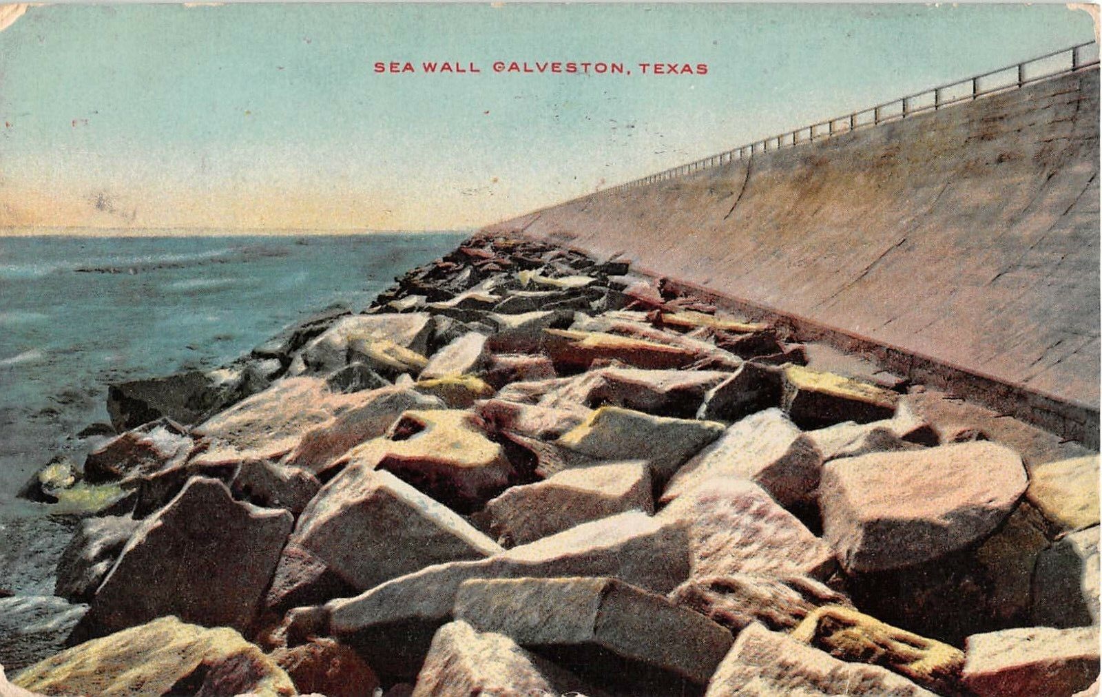 1909 Sea Wall Galveston TX post card