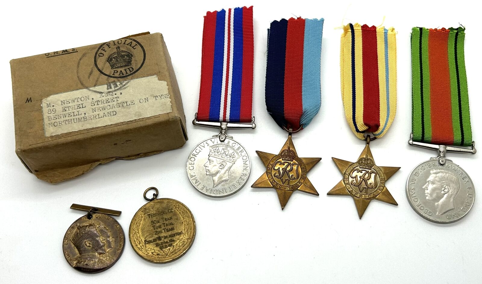 WWII RAF Royal Air Force Medal Group, M. Newton, Newcastle Upon Tyne