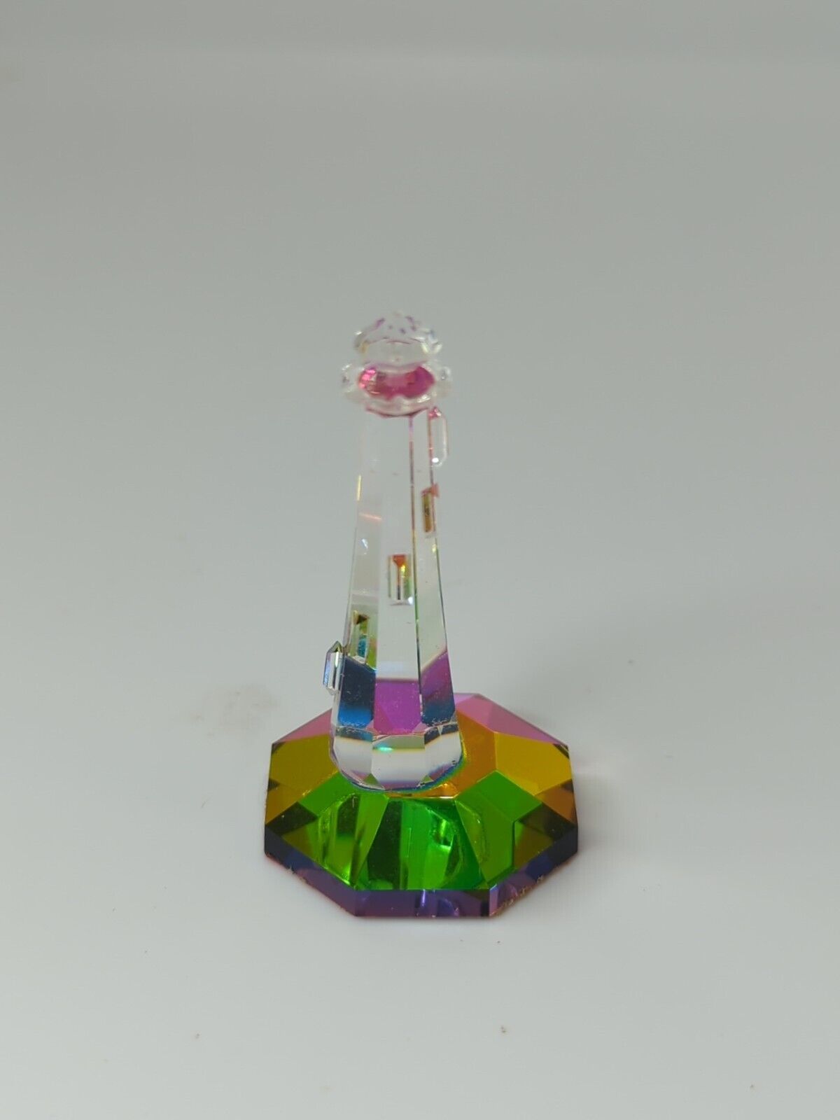 Vintage Iris Arc? Rainbow Vitrail Lighthouse Crystal Figurine SC59