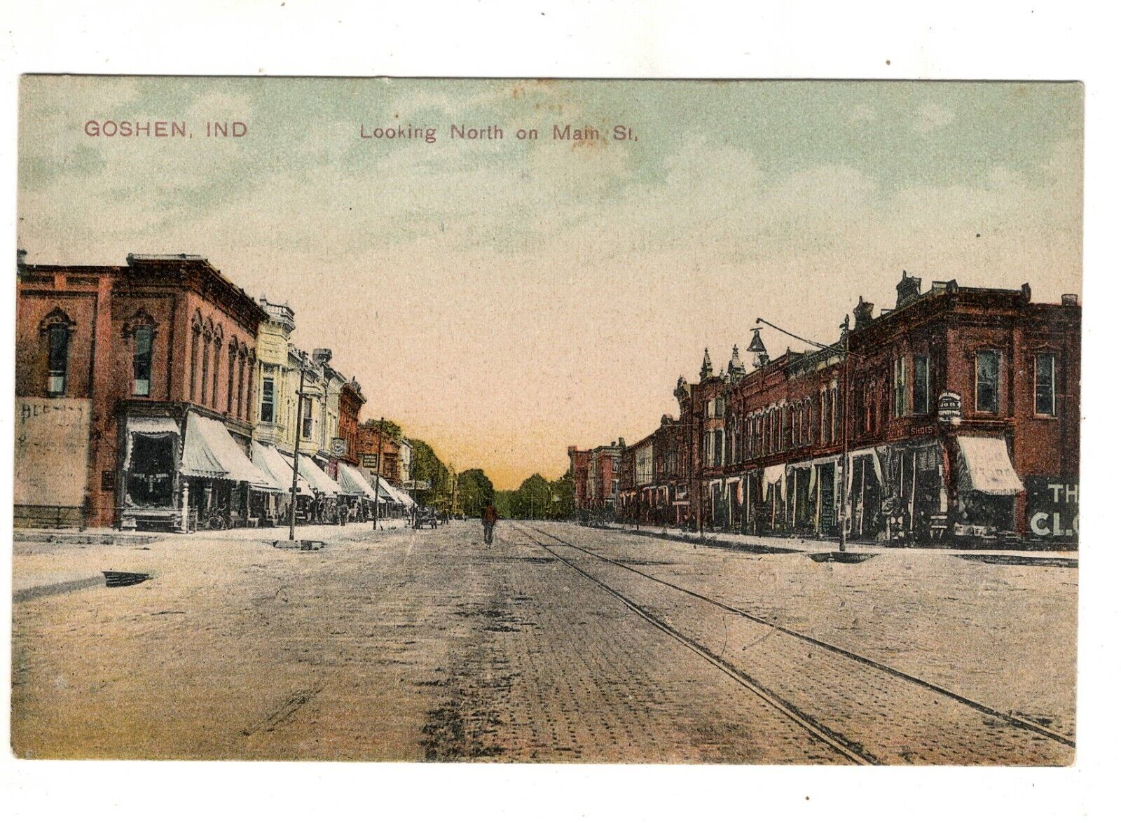 Postcard Goshen Indiana Main Street Looking North Vintage