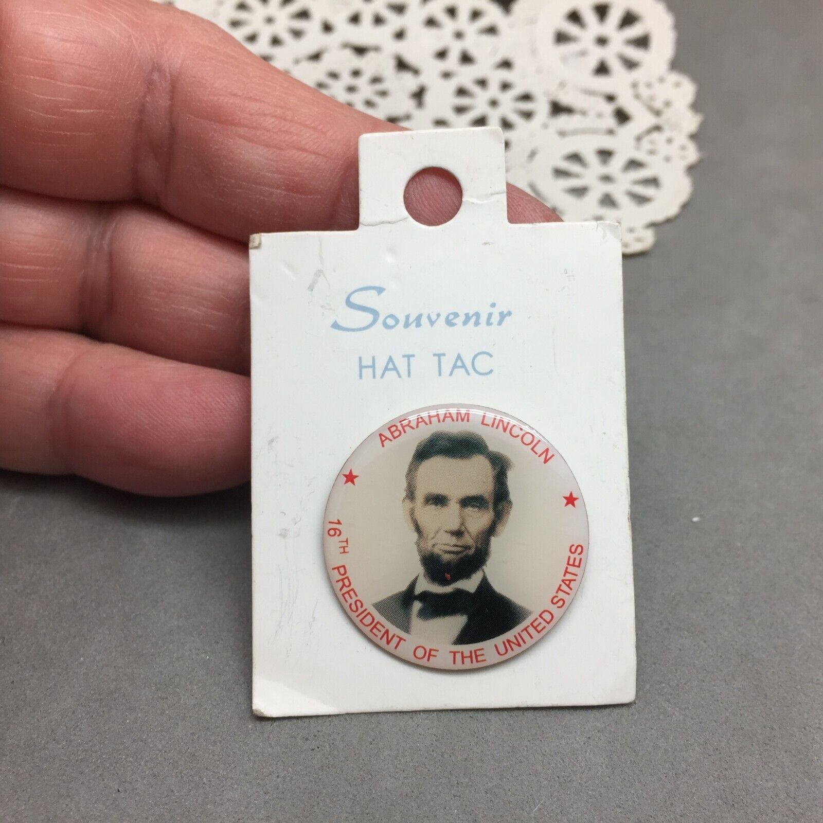 Souvenir Abraham Lincoln 16th President United States Photo Pin Hat Tac Tack 1\