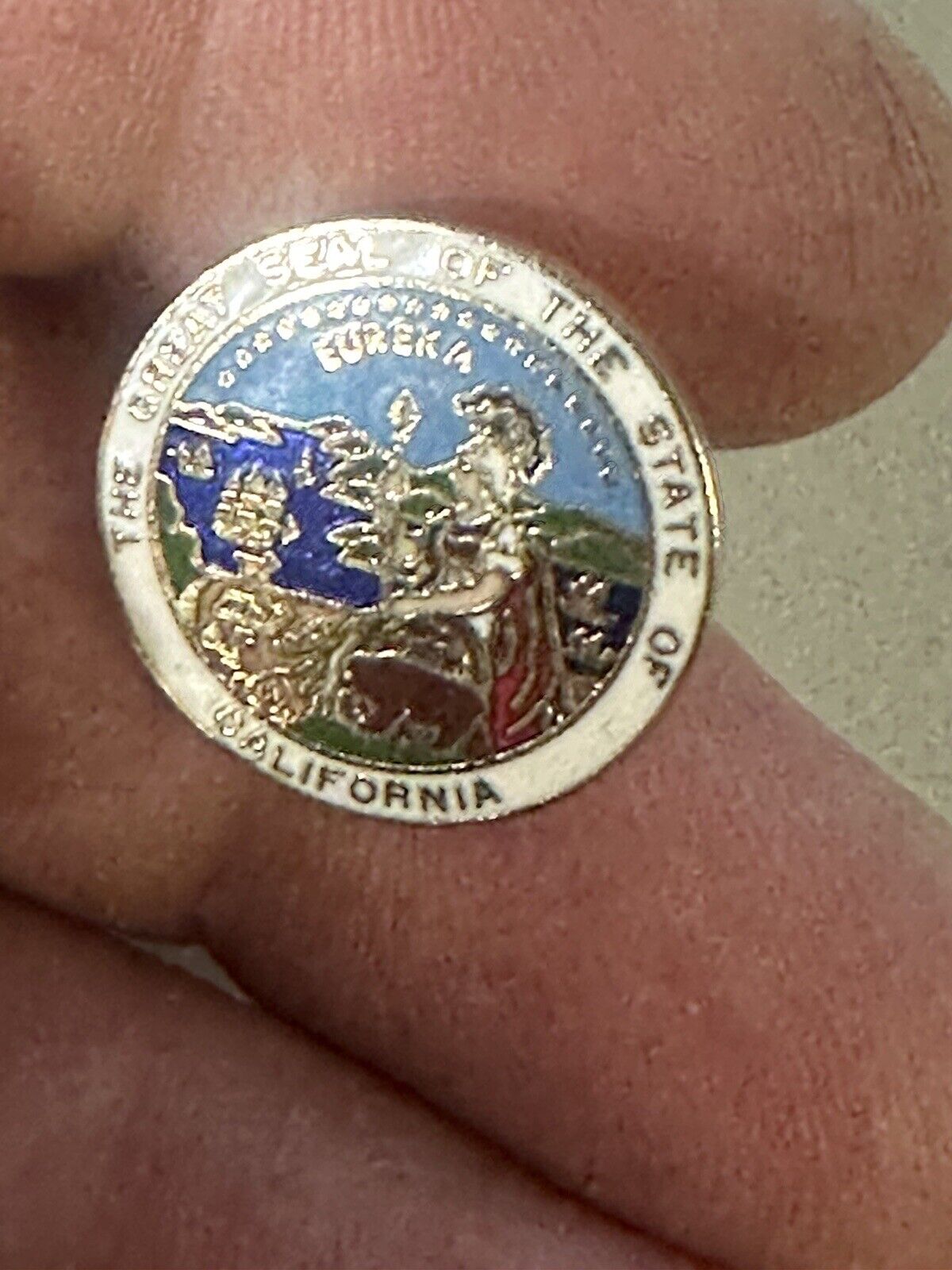 The Great Seal Of California Button Pin Vintage 