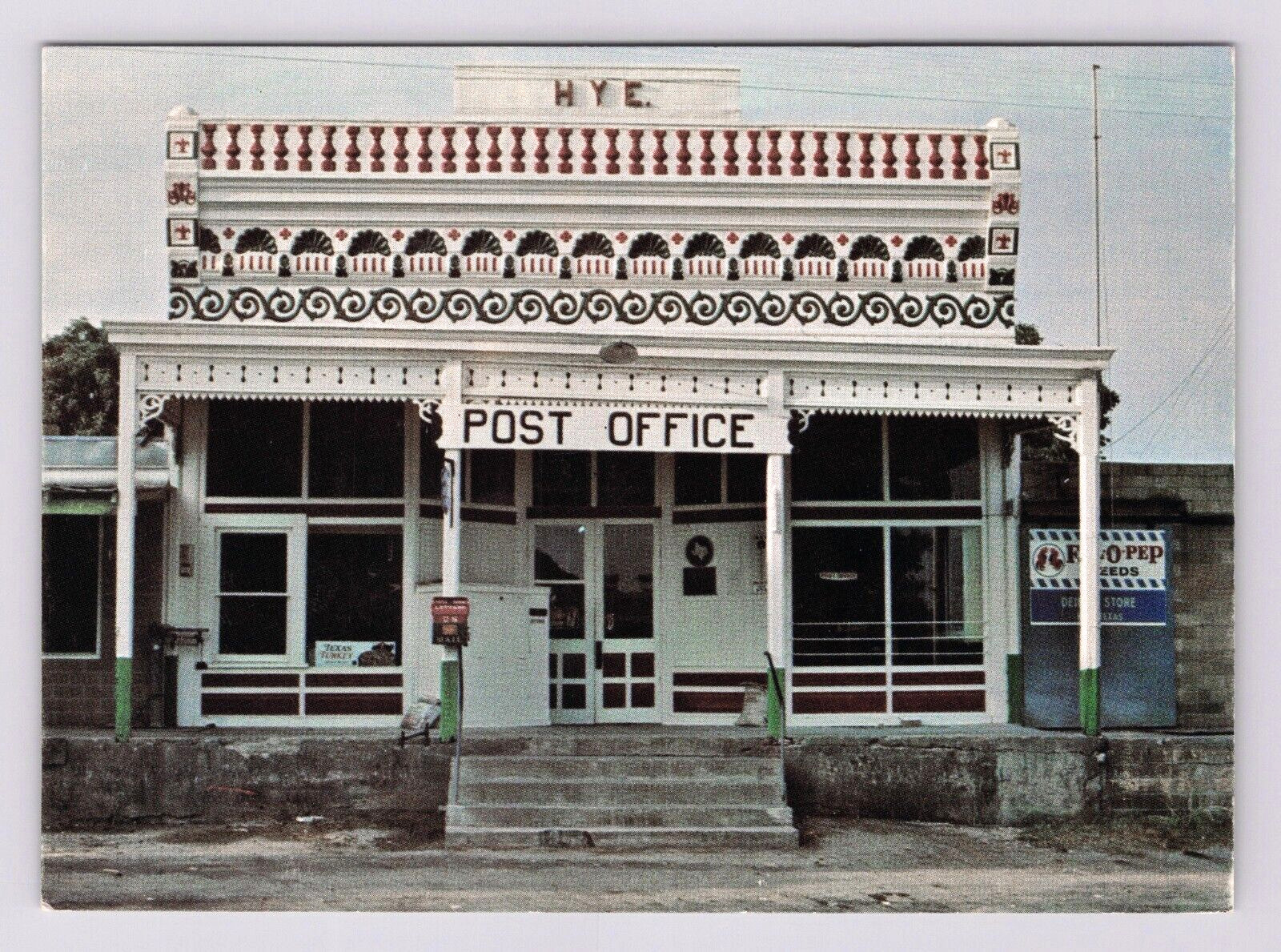 Postcard 4x6 TX HYE Post Office General Store Hwy 290 LBJ State Park View Texas
