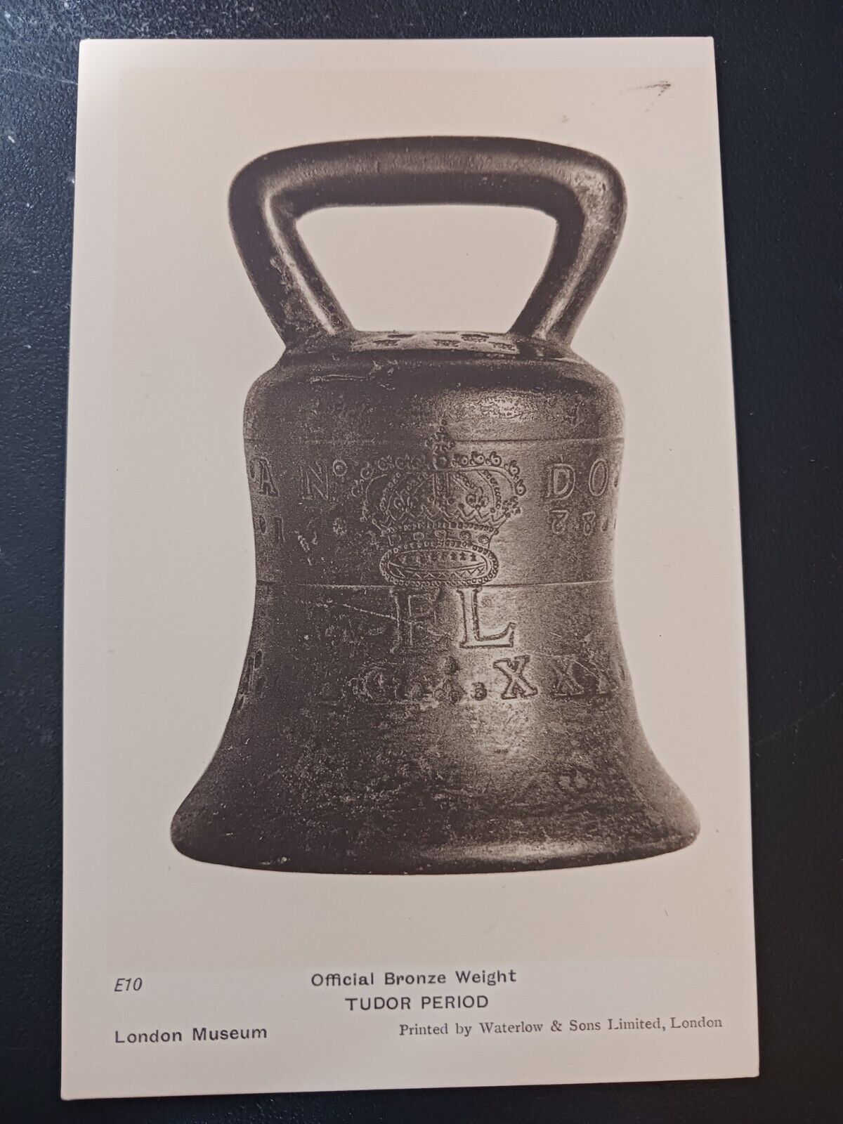 vtg postcard Official Bronze Weight Tudor Period London Museum  England