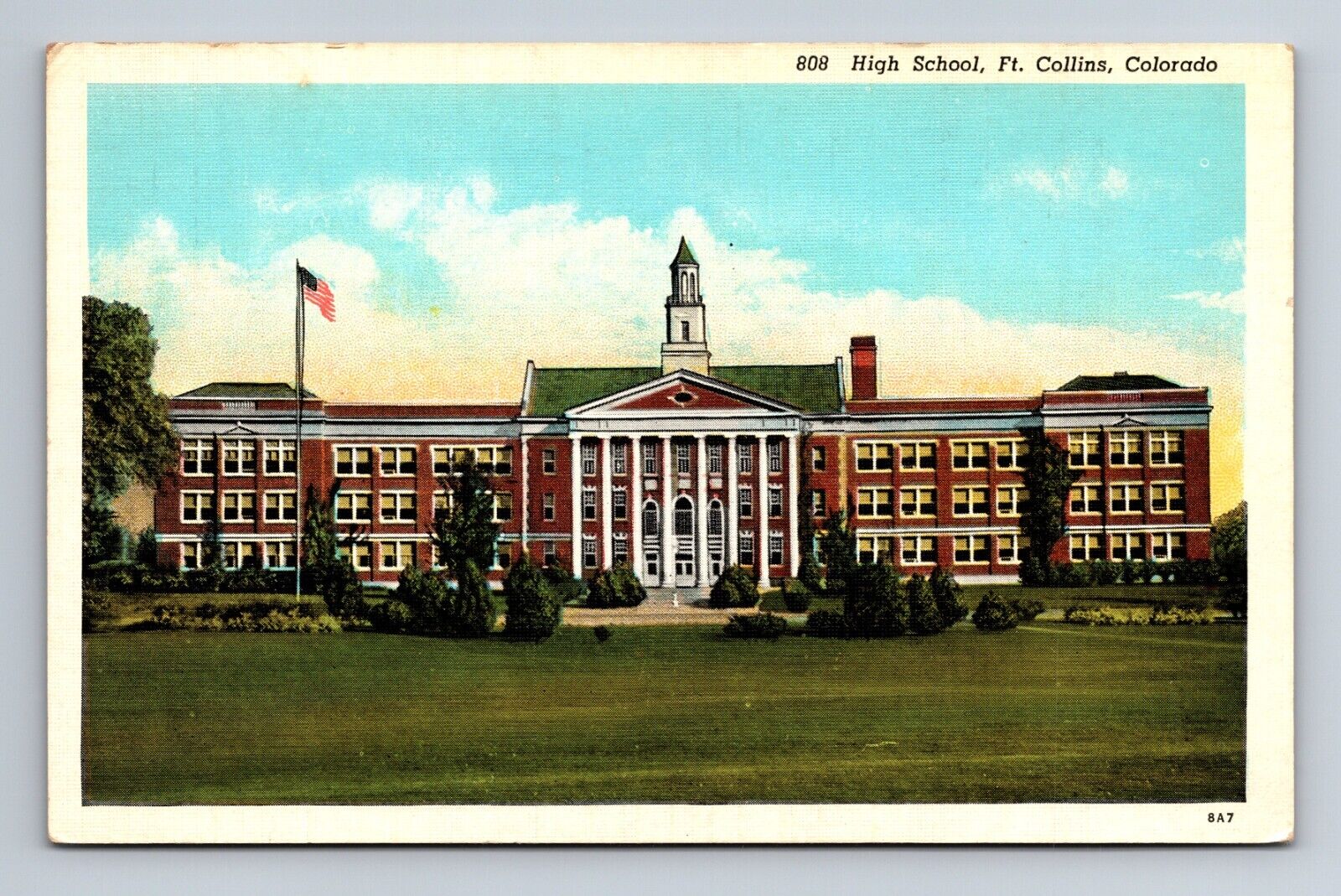 Fort Collins High School Colorado Postcard