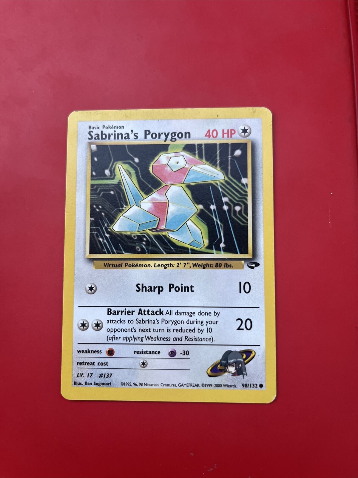 Pokemon Card WOTC: Sabrina\'s Porygon 98/132 - Gym Challenge