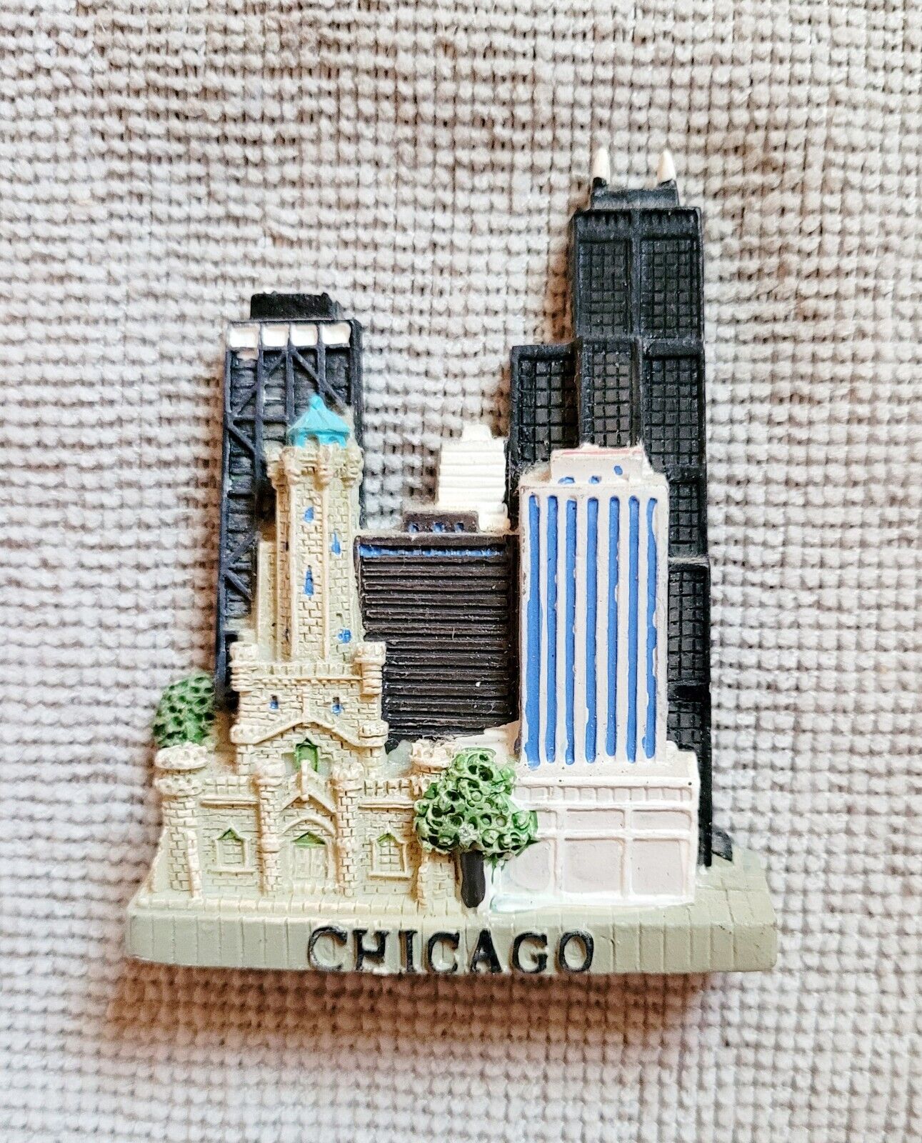 Chicago Refrigerator Magnet 3-Dimensional Resin Travel Souvenir 