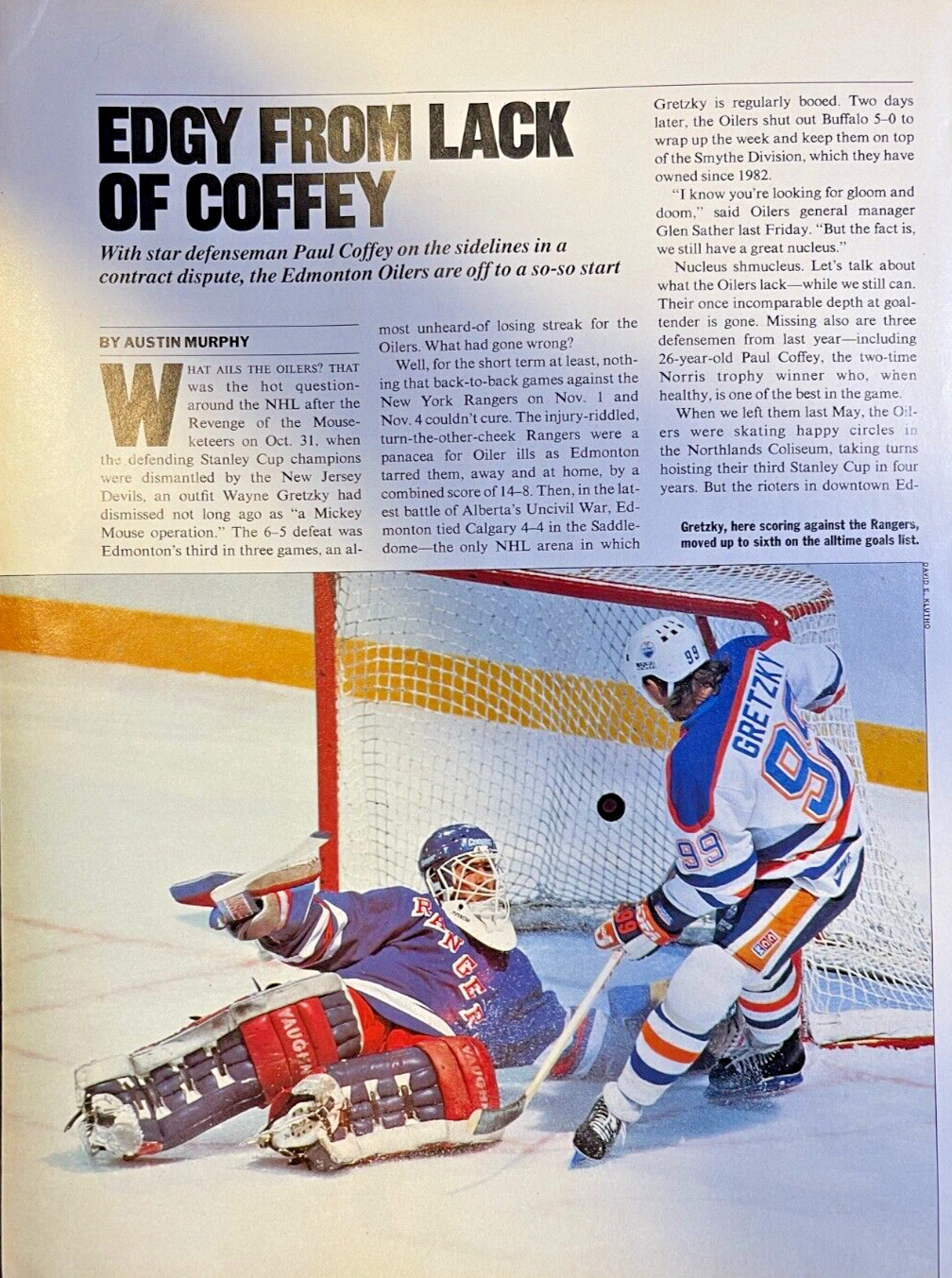 1987 Paul Coffey Defenseman Edmonton Oilers Hockey