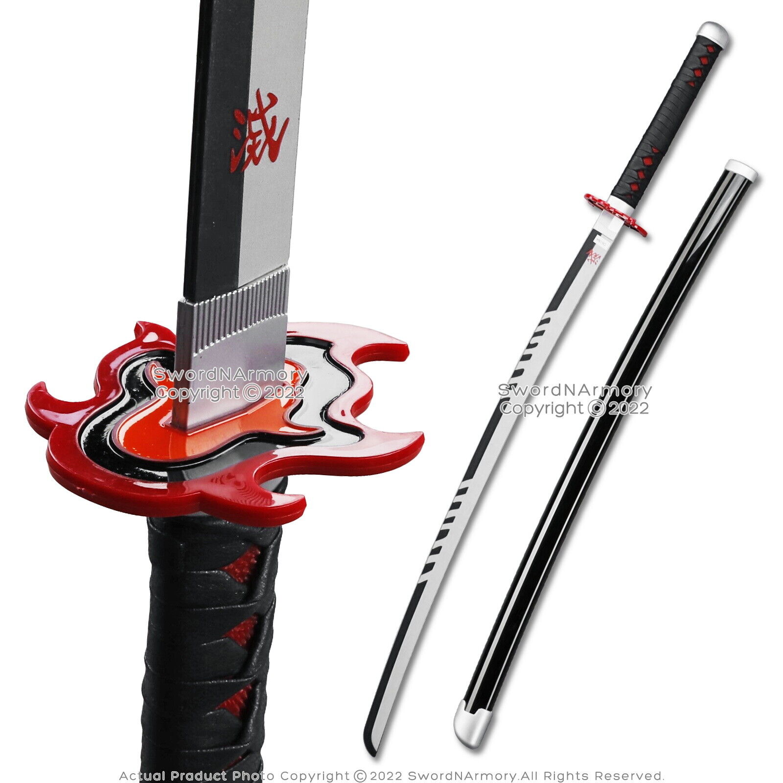 40” ABS Plastic Blade Tanjiro Kagura Nichirin Katana Samurai Sword Demon Anime