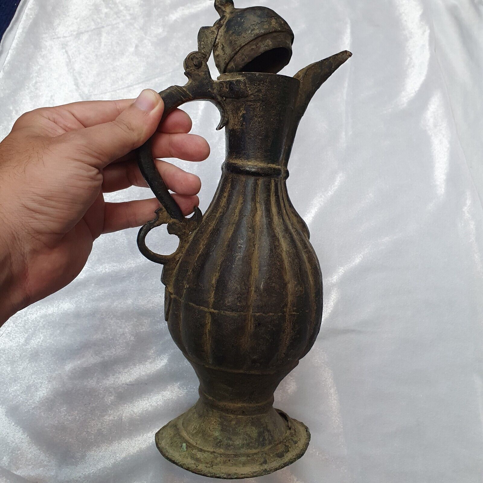 AA Antique Bronze jug Hand Carved Museum Quality Unique Tea Pot