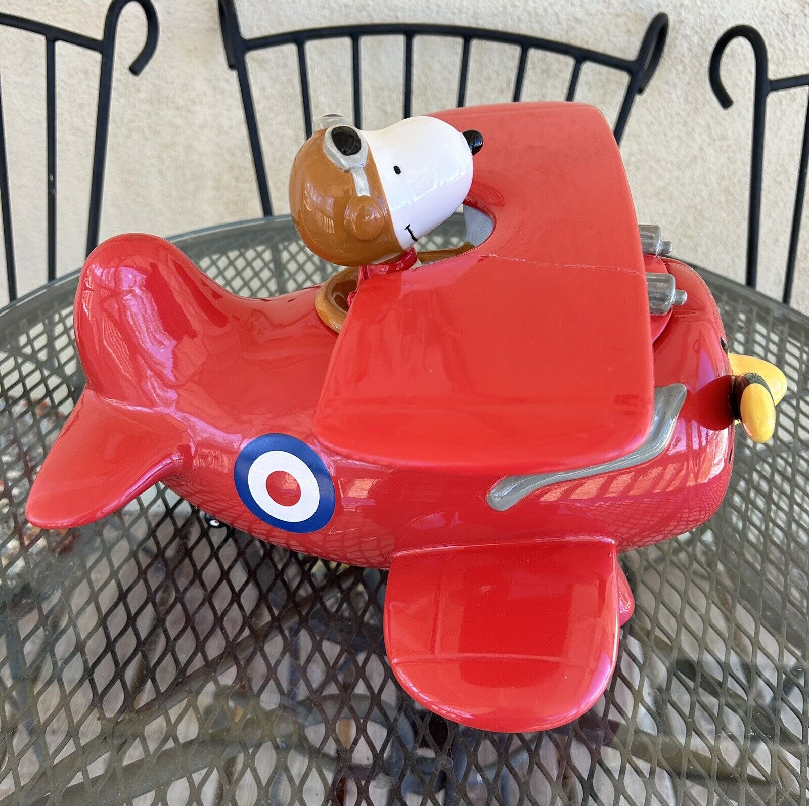 RARE Peanuts Snoopy In a Red Plane Cookie Jar (discounted Due To Break)
