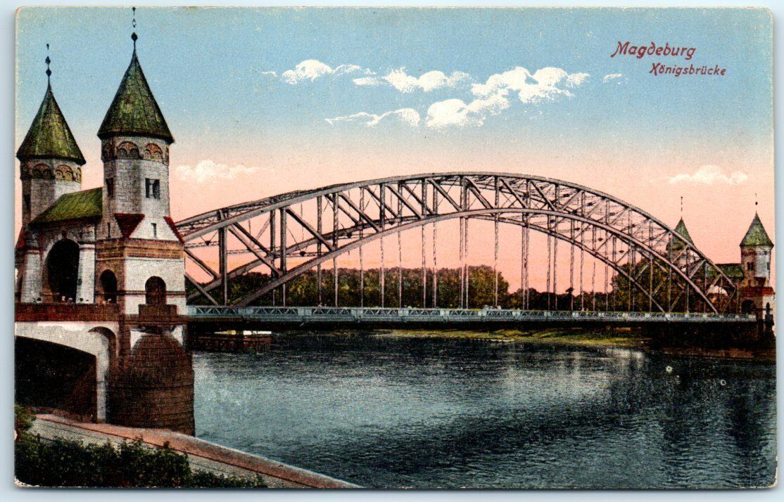 Postcard - King's Bridge - Magdeburg, Germany