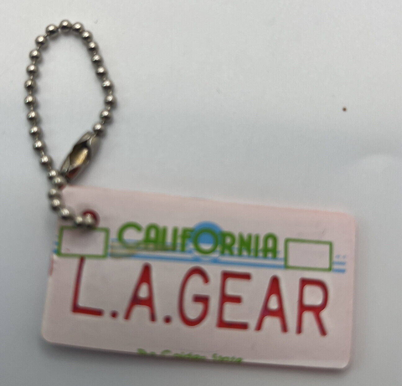LA Gear Keychain California License Plate 1980s Retro