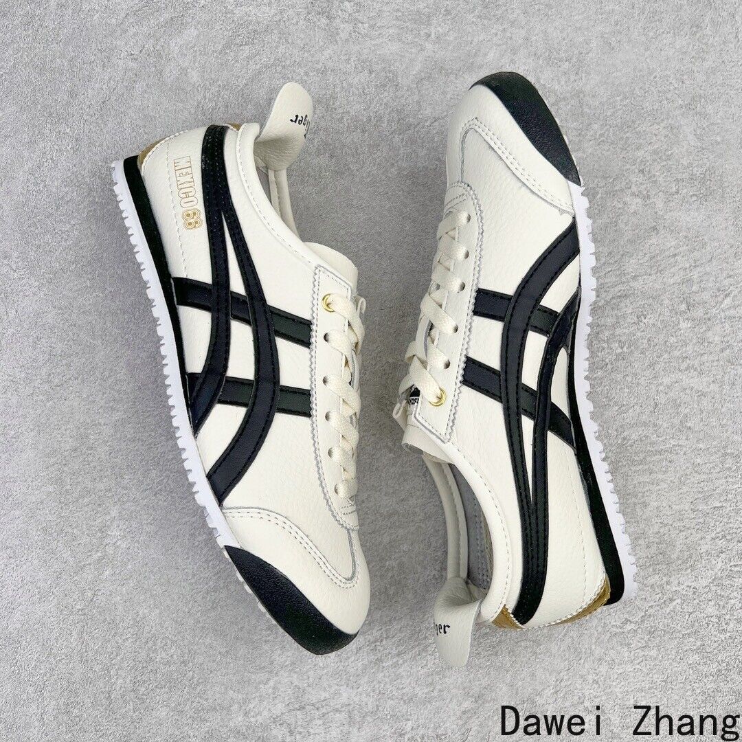 New2024 Onitsuka Tiger MEXICO66- Classic Beige/Black Shoes Unisex Retro Sneakers