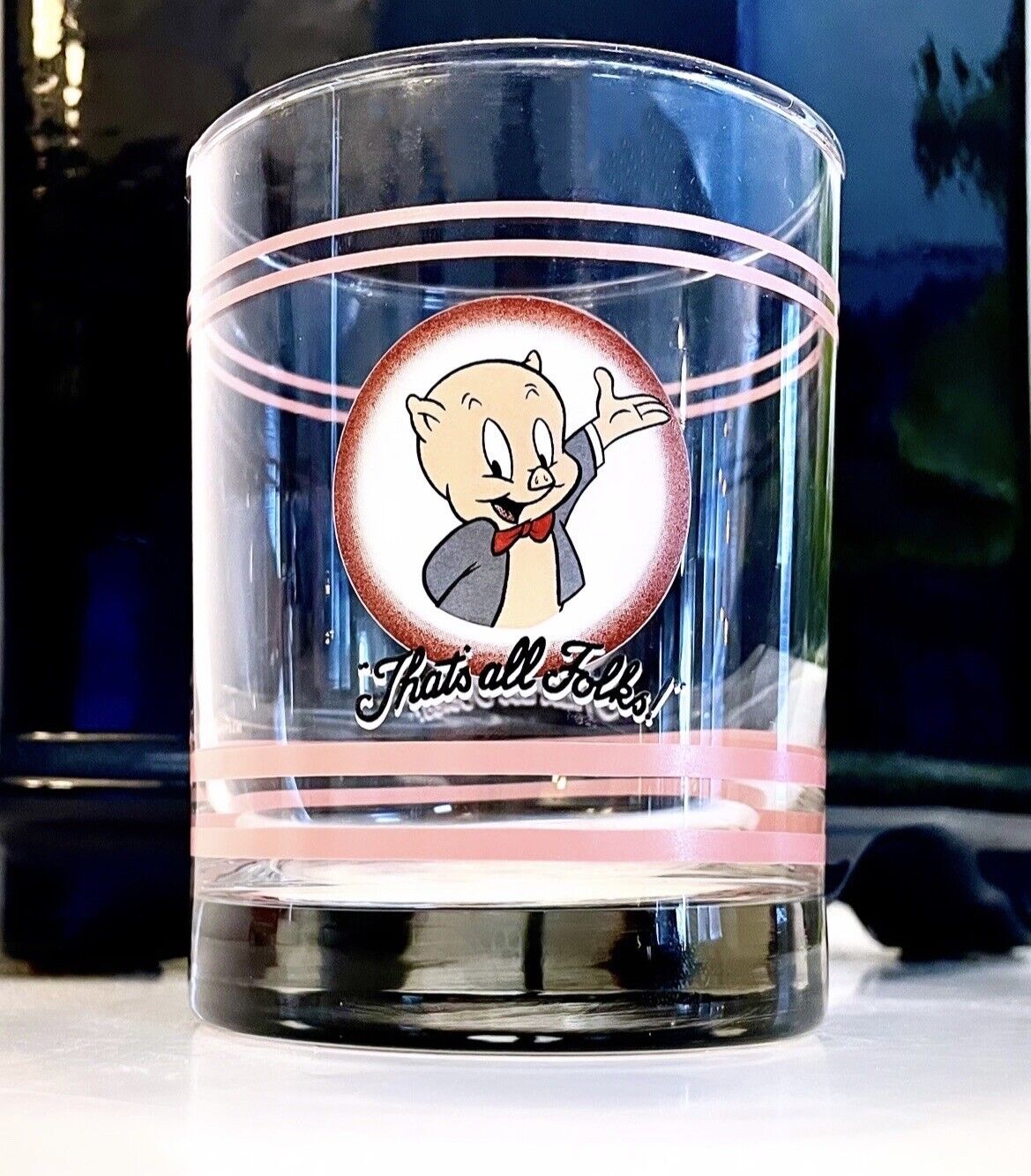 Vtg Looney Tunes Porky Pig DOF Glass |Selling Individually|Thats All Folks 12oz