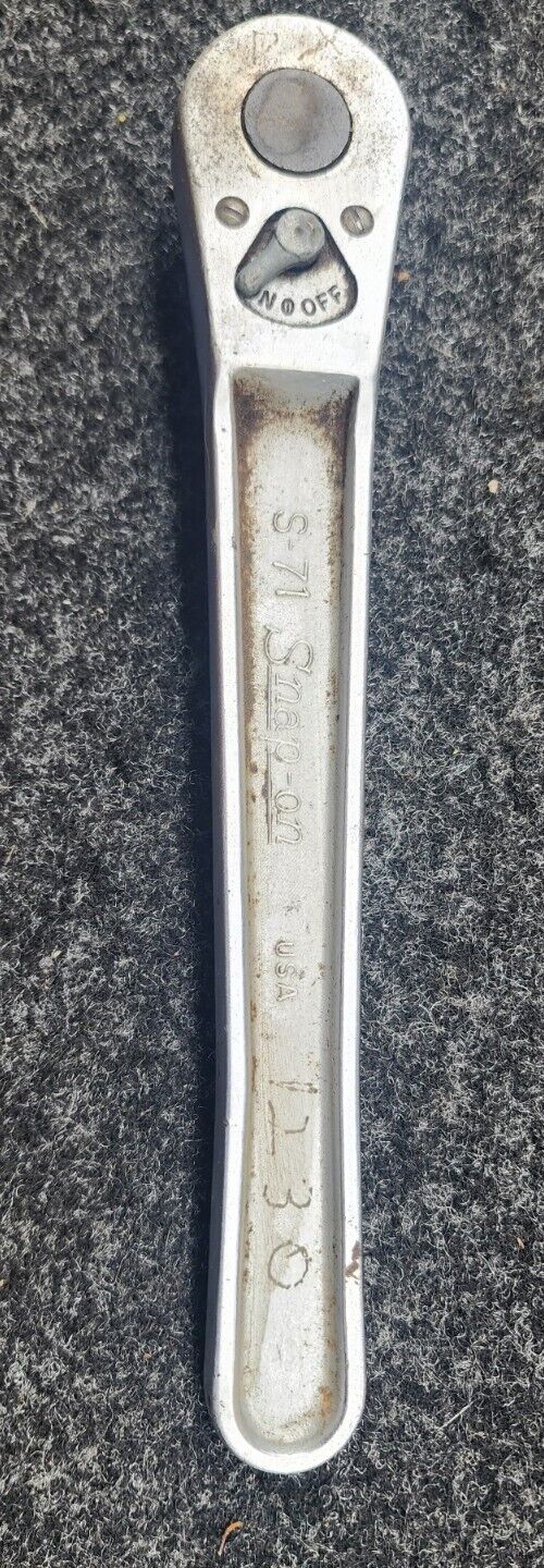 Vintage Snap On No. S-71 Ratchet 1/2 Drive - Cleaned / Works Great 