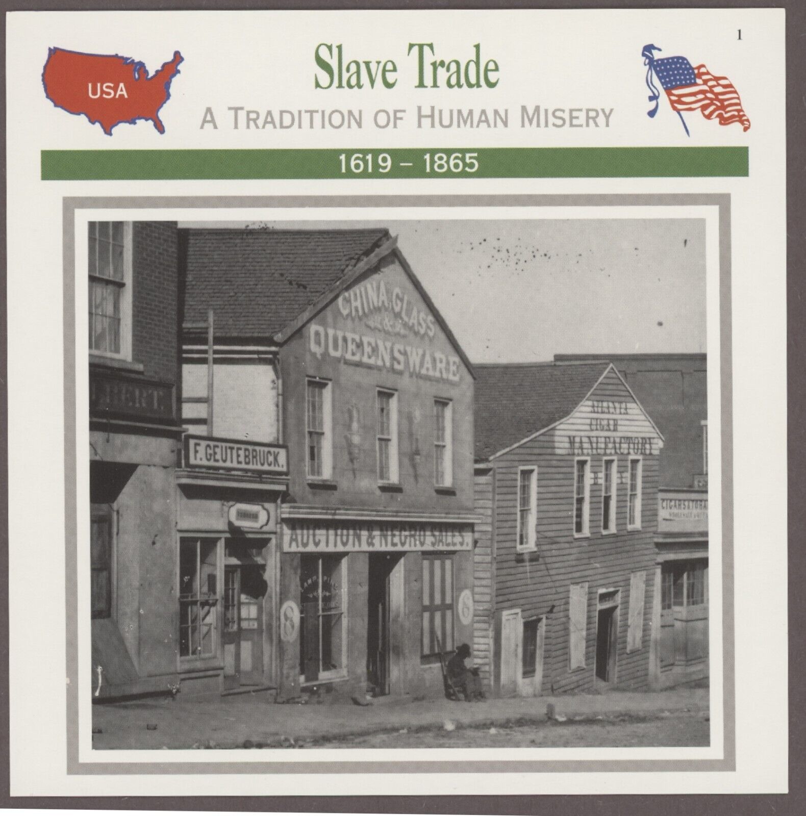 Slave Trade  Atlas Civil War Card   Slavery Emancipation