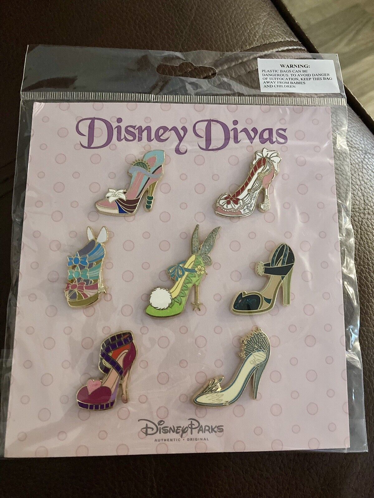 7 PIN Booster Set Disney Divas Shoes Heels MIP RARE Jessica Mulan Mary