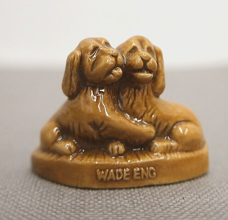 Vintage Wade Pair of Puppies Cocker Spaniels England Ceramic Figure