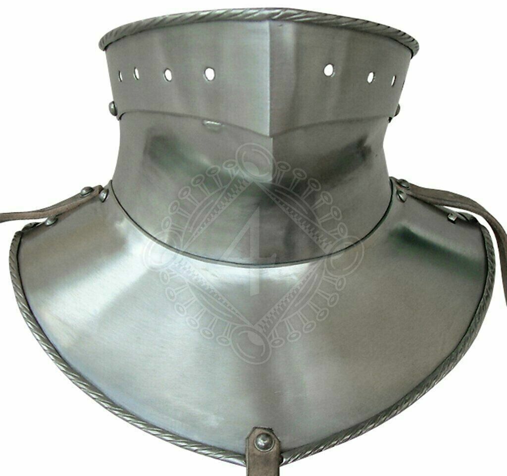 Medieval Handmade Bevor With Gorget Knight Larp steel Armor Metal Bevor Gorget