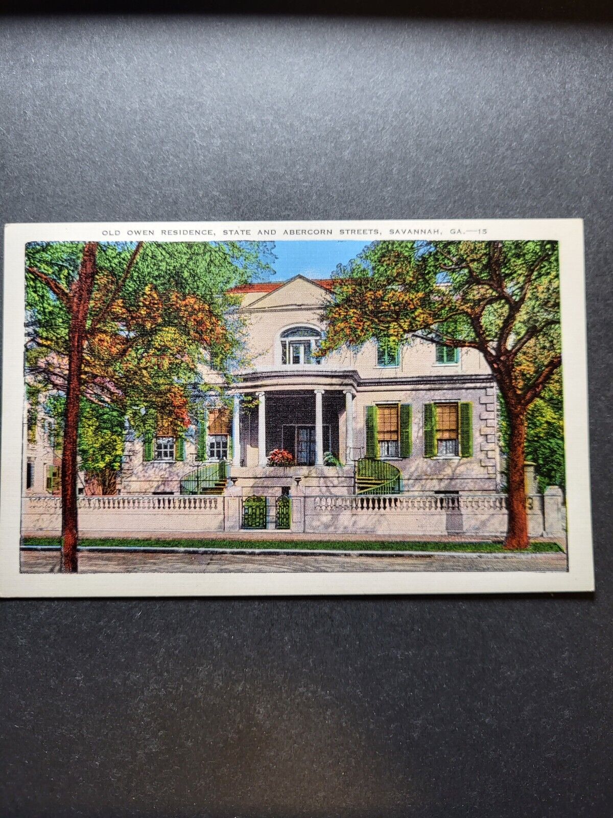 Postcard  Savannah Ga. Old Owen Residence State And Abercorn Street Unposted