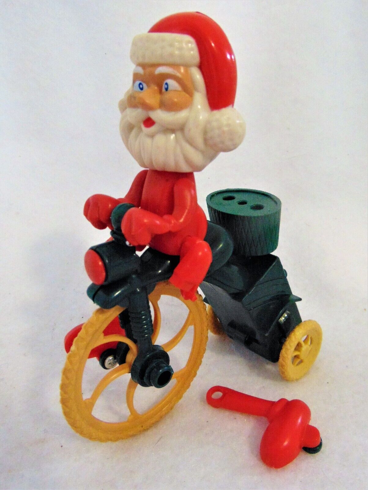 Vintage Christmas Santa Claus Wind Up Toy Ornament Plastic 5\