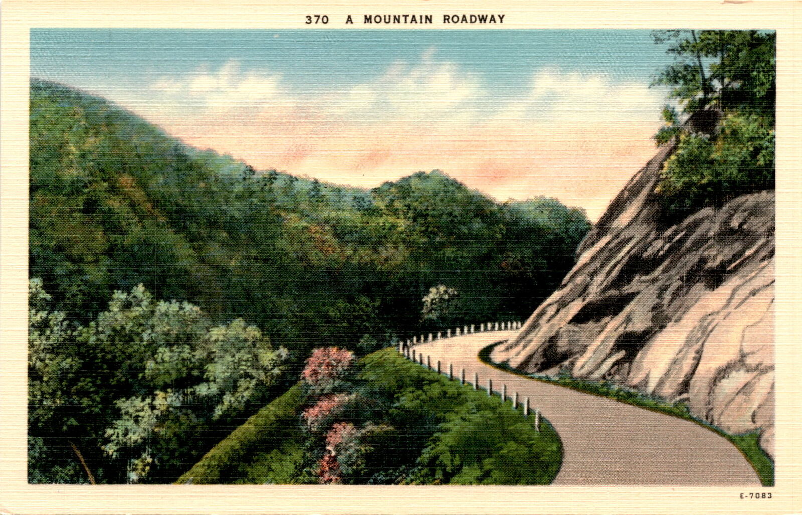 Asheville, North Carolina, mountain roadway, Asheville Post Card Co. Postcard