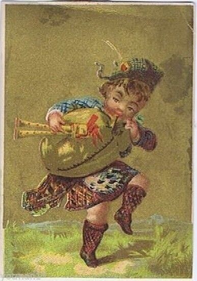 Demorest\'s Illustrated Monthly Magazine, Child Playing Bagpipe Trade Card 1880\'s