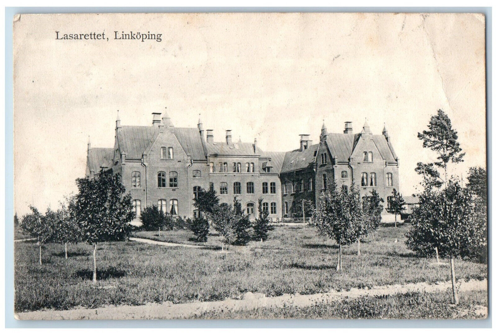 Linkoping Sweden Postcard The Infirmary Building 1909 Antique Posted