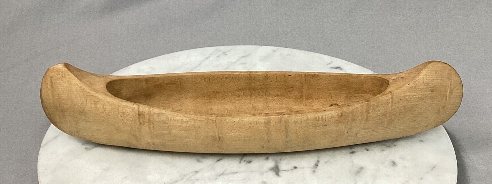 Birch Wood Carved Model Canoe 12 In Long Country Cottage Decor