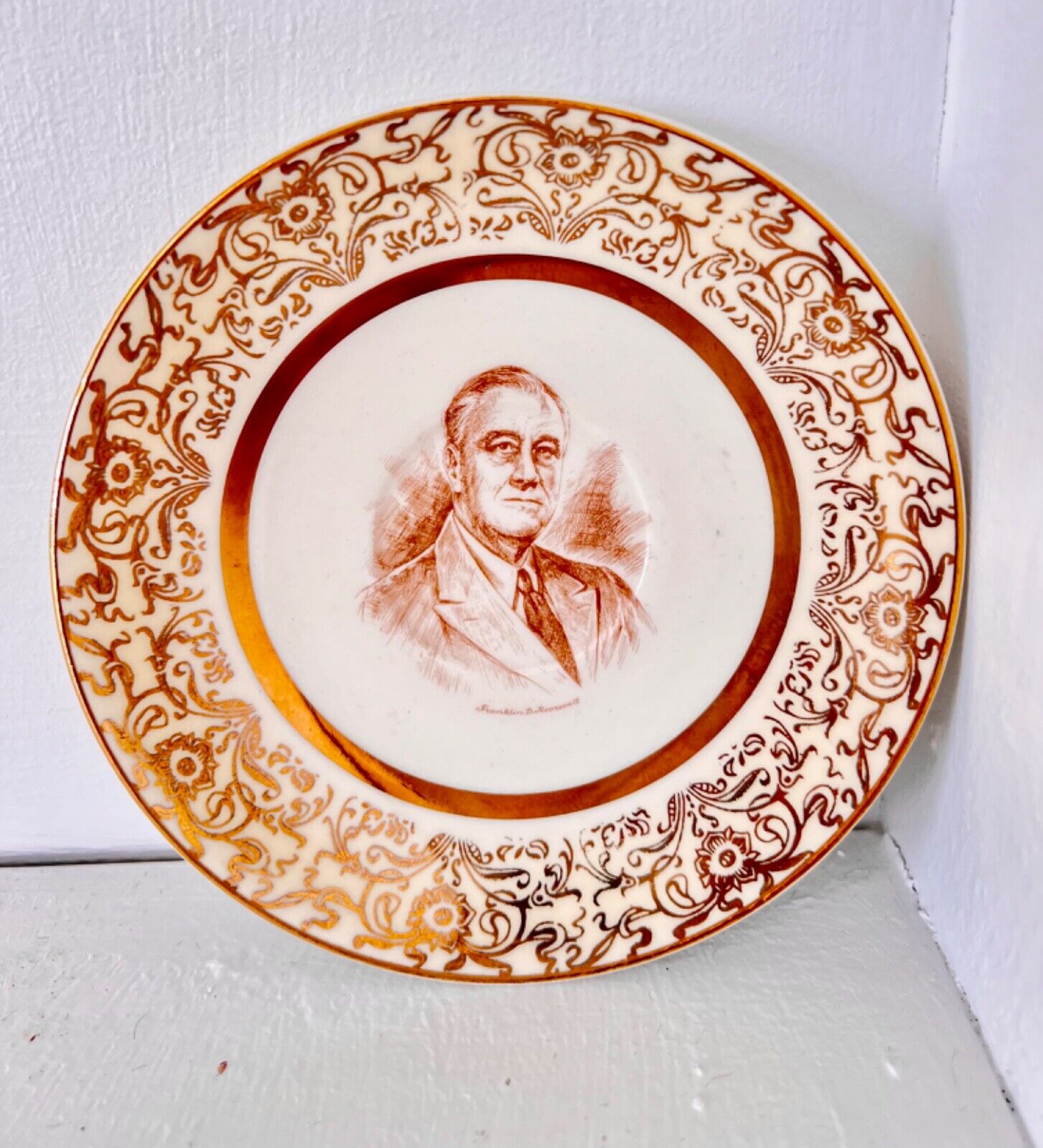 Antique President FDR Collectible Plate Memorabilia