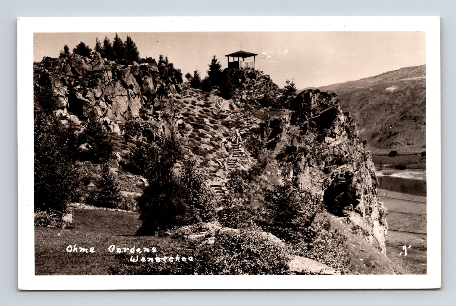 RPPC Ohme Gardens Wenatchee Washington WA Real Photo Postcard