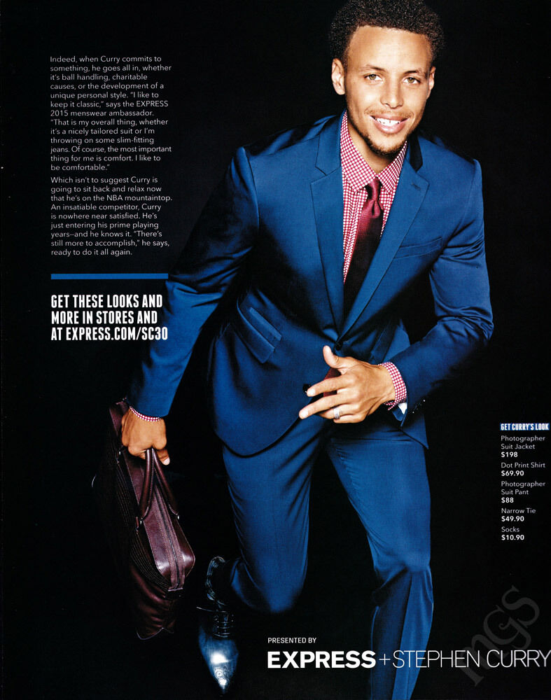 Stephen Curry 4-page clipping 2015 ad for Express