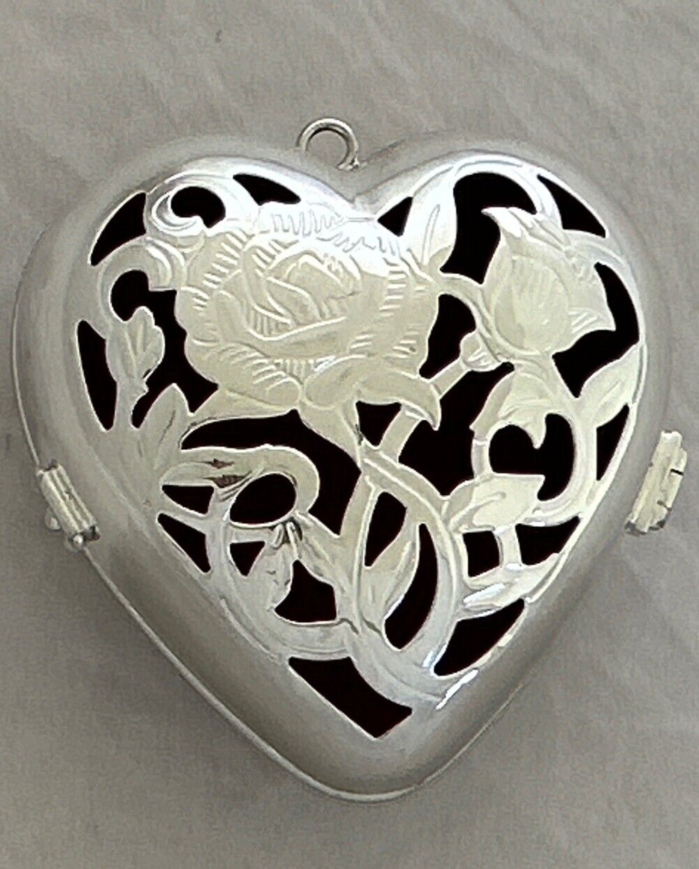 Lenox Friendship Heart Ornament Hinged Trinket Box Silverplate